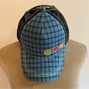 Pistil Unisex Trucker Hat With Blue and Black Plaid NEW WITH TAG NWT